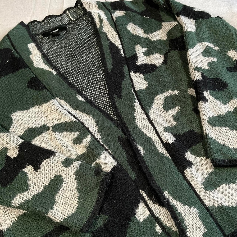Womens Forever 21 Camo Gorpcore Woodland Open Cardigan (Medium)